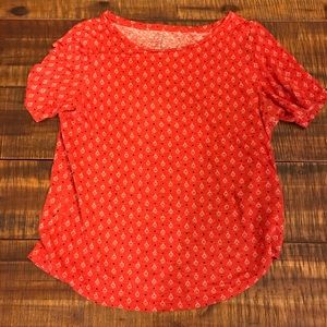 LOFT Linen Red T-Shirt Tee Soft!